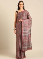 Cotton Pink Casual Wear Printed Saree